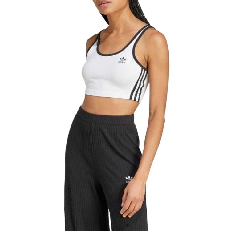 Adidas Women's Adicolor 3 Stripes Bra Top White/Black JD4613