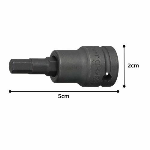 TONE Hexagon socket (strong type) 3KH-06 Drive angle 9.5mm (3/8") Width across flats 6mm