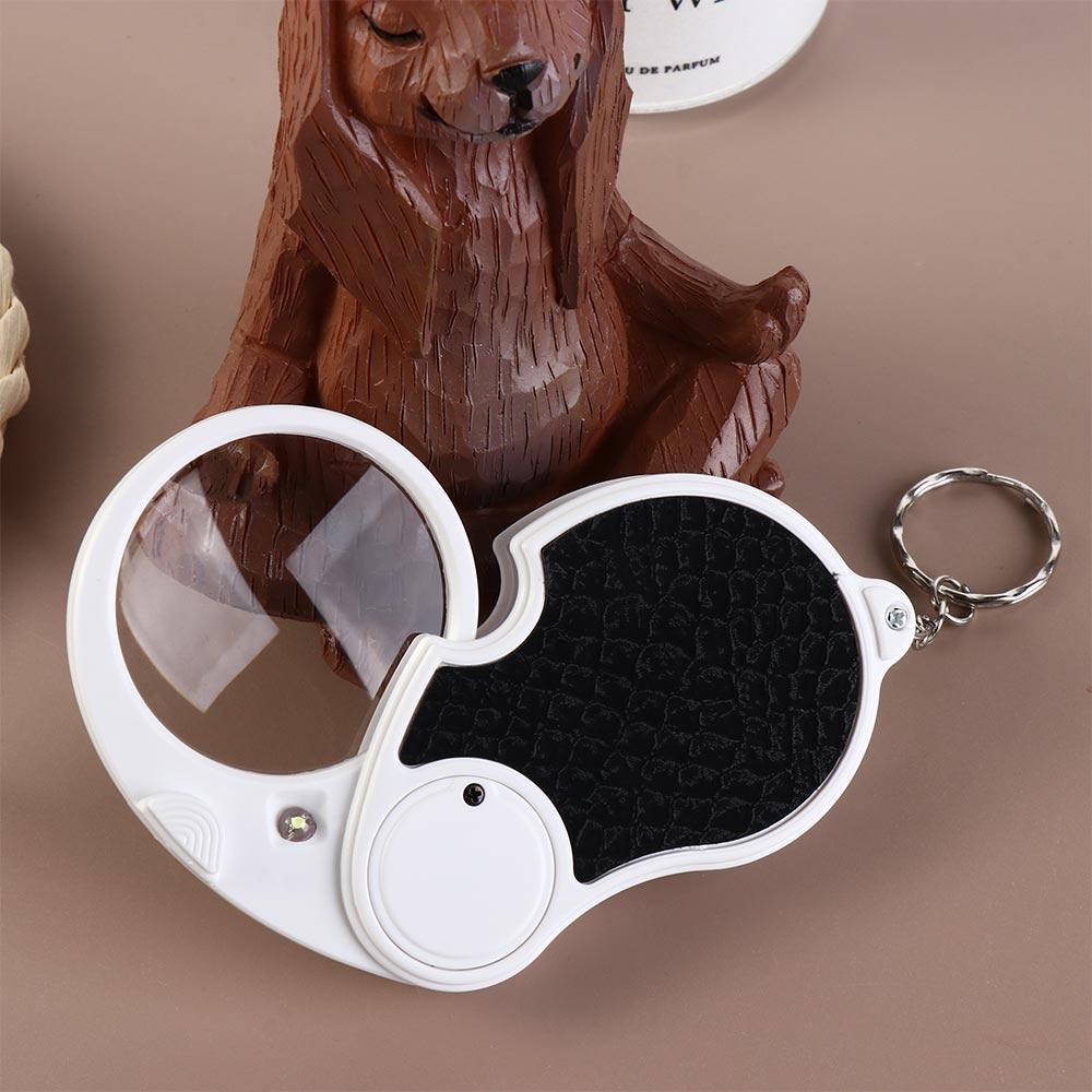 Folding Foldable Magnifier With Light Handheld Magnifier Mini Key Chain Magnifier  Stamps