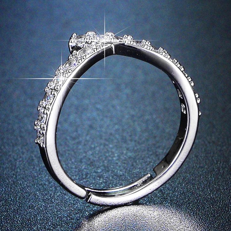 Nischen V-förmiger Diamantring Wind Street Shot Mädchen Zeigefingerring