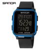 Sanda Men's Multifunctional Square Sport Chronograph Waterproof Watch 