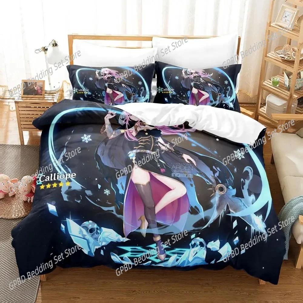 3d Print Anime Kawaii Girl Mori Calliope Bedding Set Bedroom Soft Modern Bedspreads Comefortable Duvet Cover Quilt Pillowcase