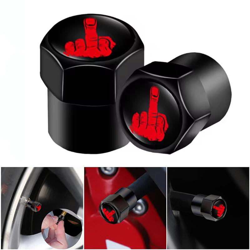 4Pcs/Set Tire Valve Caps Premium Metal Rubber Seal Tire Valve Stem Caps Dust Proof Covers Universal fit for Cars Accessories Stem Caps1