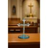 Crystal Cross Figurine for Home Decor, Table Top, Car , Gift Item, Religious Showpiece – Transparent Glass, Elegant Design, Spiritual Decoration