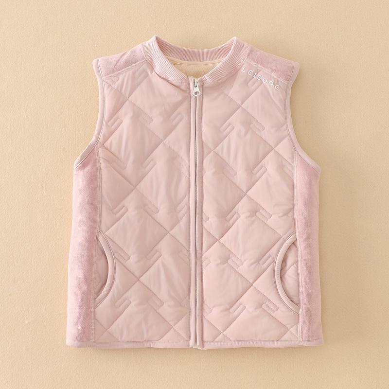 Winter Kids  Fleece-Lined Zippered Warm Top & Vest School Uniform 120 (Height 105-115 cm)