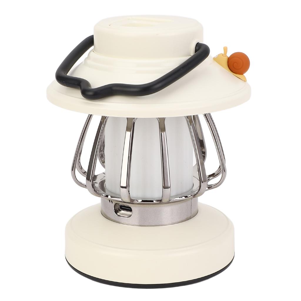 Weiße Schnecke Elektrische Campinglaterne Tragbar Wiederaufladbar 3 Lichtfarben Outdoor-Camping