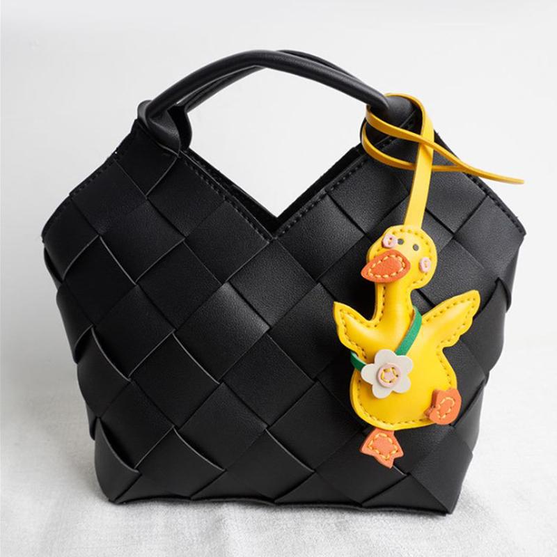 Cute Cartoon Duck Bag Charm High Quality Cute Leather Charm Bag Keyring Backpack Decoration Accessories Gifts