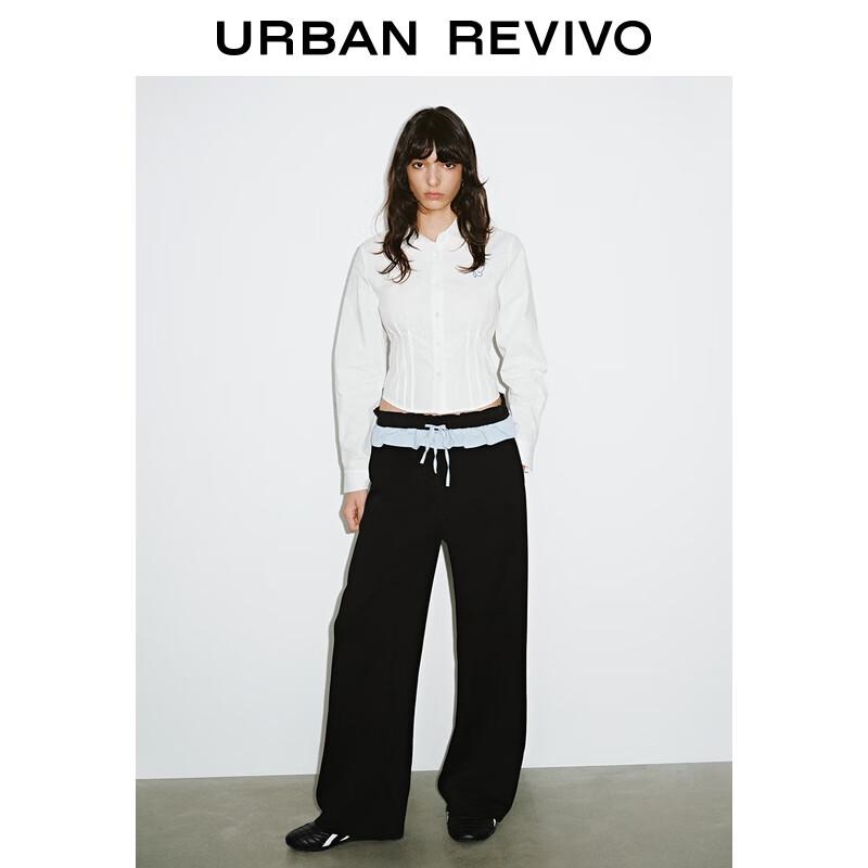 UR 2025 Autumn Women's Color Block Wide-Leg Pants