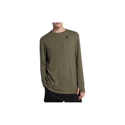 Collection Solid Color Casual Breathable Pullover Long Sleeve T-Shirt Men Tops Medium-Olive AA1547-222