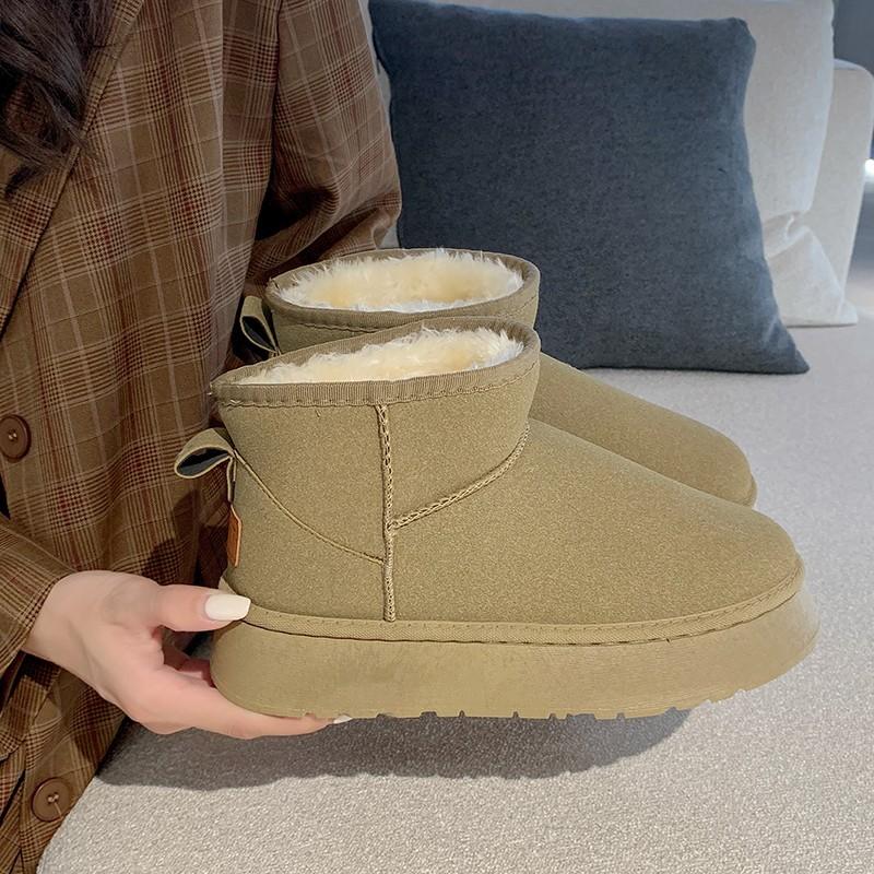 

Осень и зима увеличение высоты флисовая утолщенная универсальная хлопковая обувь женская толстая подошва увеличение высоты нескользящая теплая одна педаль сноубутсы 40