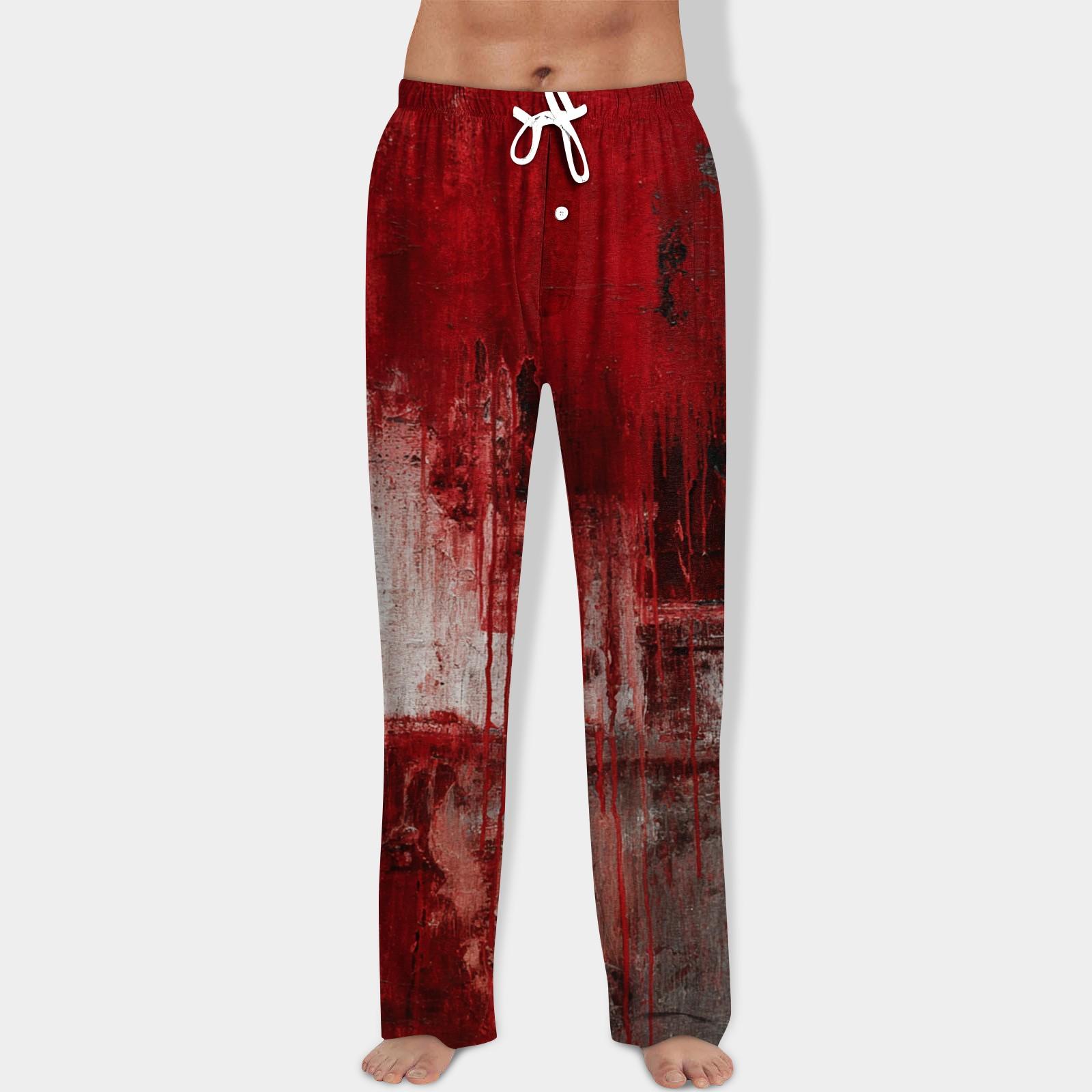 

Мужские брюки на кулиске с принтом на Хэллоуин, повседневные пижамные брюки L