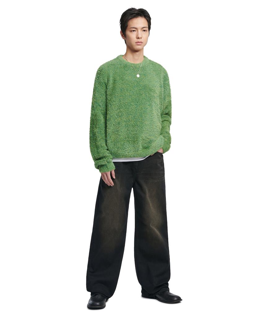 Nomaenyueol Fuzz Hairy Knit - Grass Green