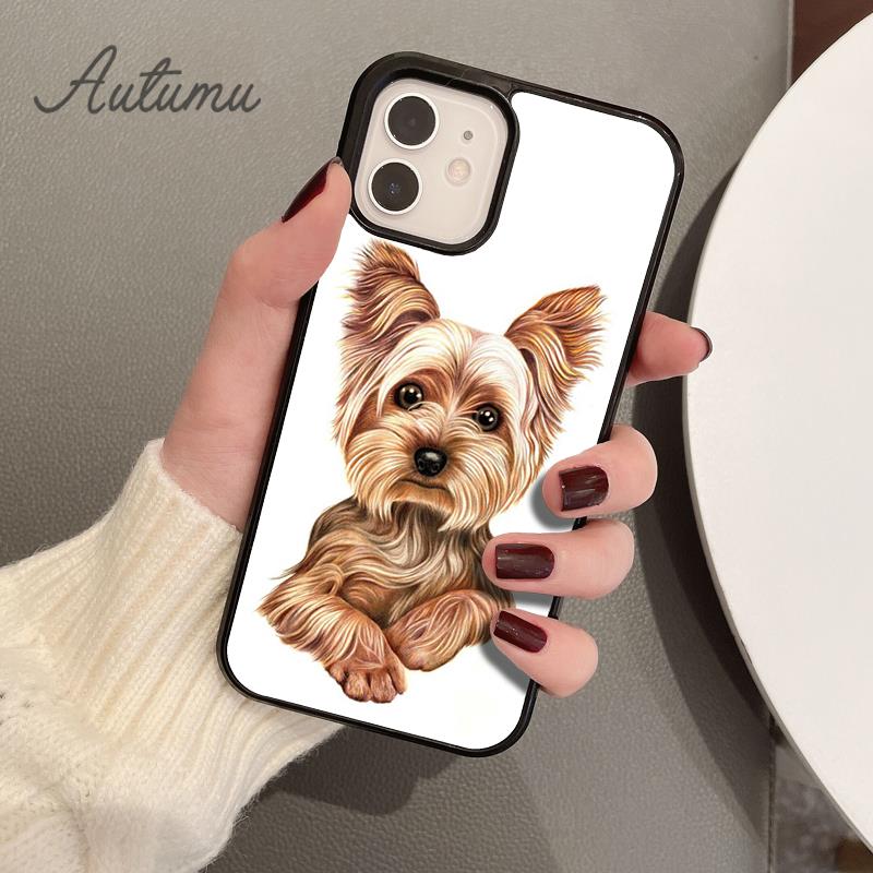 Yorkshire Terrier Dog Puppy Phone Case for iPhone 11 12 13 14 Pro Max Mini X XR XS SE 2020 6 7 8 Plus Samsung S21 S22 Shell