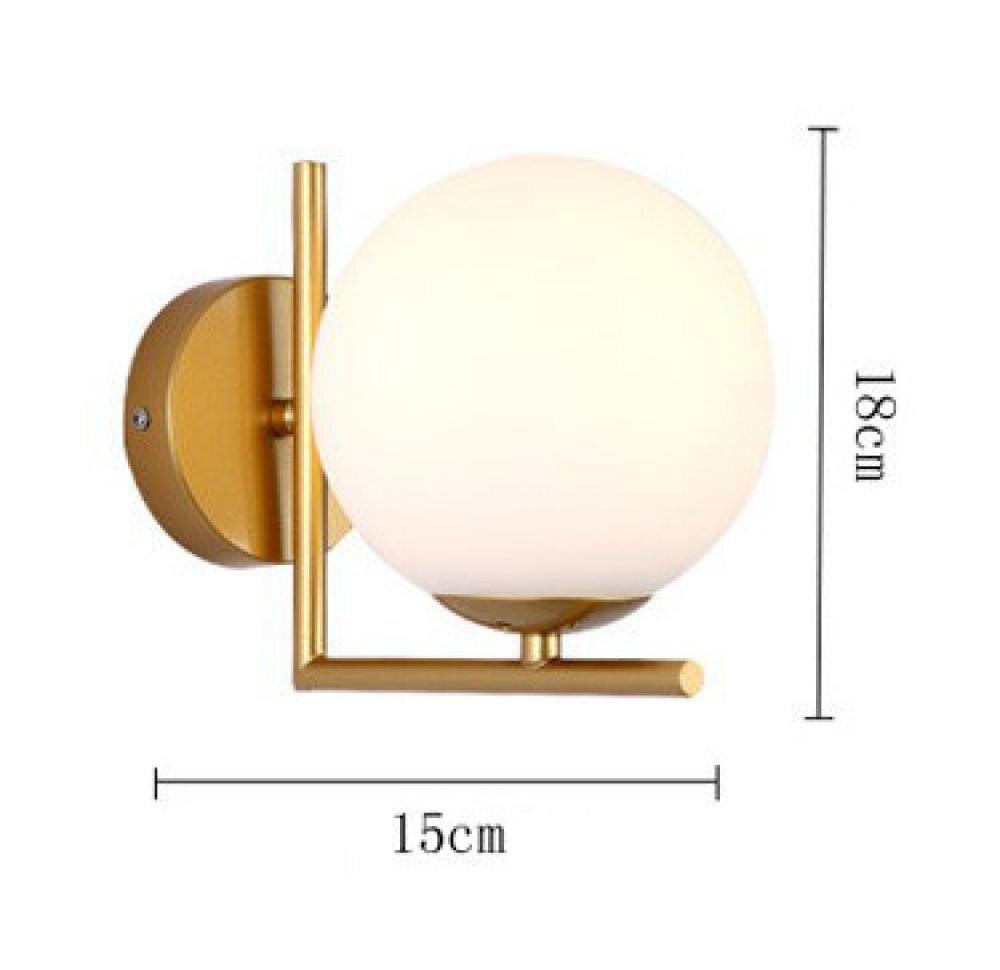 White Glass Global Wall Sconces Golden Socket Wall Mounted Light 1
