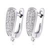 Copper-Plated White Gold Micro-Set Zircon Snake Ear Cuff with Diamond Accents - Snake-Shaped DIY Earring Accessories