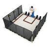 JT023 Campus Basketball Court Fence Assembling Building Blocks Basketball Stand Sports Scene Toys