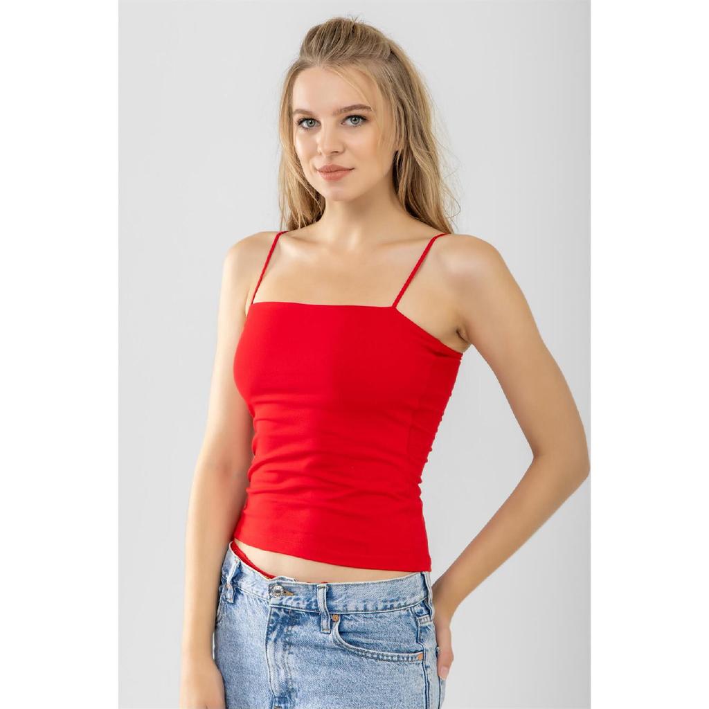 Women's Thin Thread Strap Cotton Basic Undershirt White
