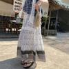 Bohemian Wasteland Style Vintage Floral Midi Skirt for Women - Summer Lace Patchwork Niche Design High-Waist A-Line Long Skirt