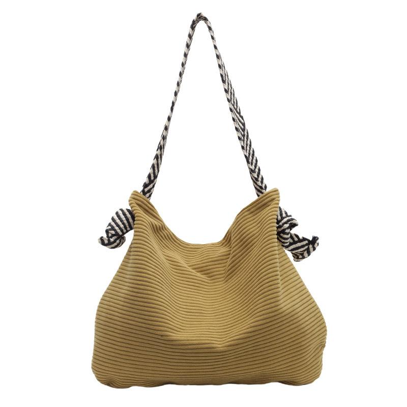 Women's Bag Lightweight Corduroy Shoulder Bag Large Capacity Tote Bag Student Class Crossbody Bag