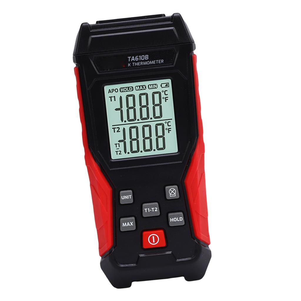 Digital K Type Thermometer with Probes 2 Channel Thermocouple Temperature Meter Backlit LCD Display Accurate Electronic