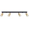 Black Elongated Ceiling Spot with Four Gold Shades 4xGU10 10W WINX SL.1387 Sollux Lighting