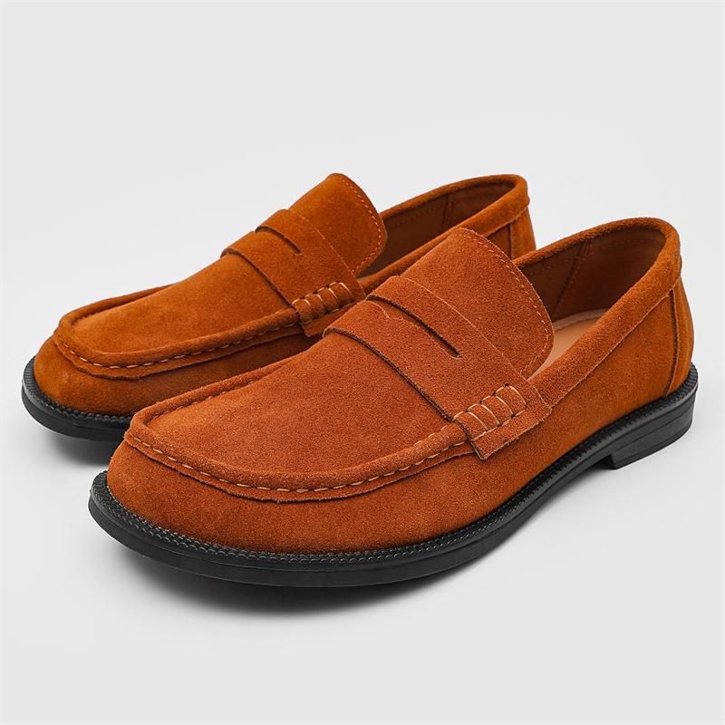 Fashion Cow Suede Leather Men Classic British Style Loafers Moccasins Mens Light Comfortable Walking Flats Luxury Men's Casual Shoes