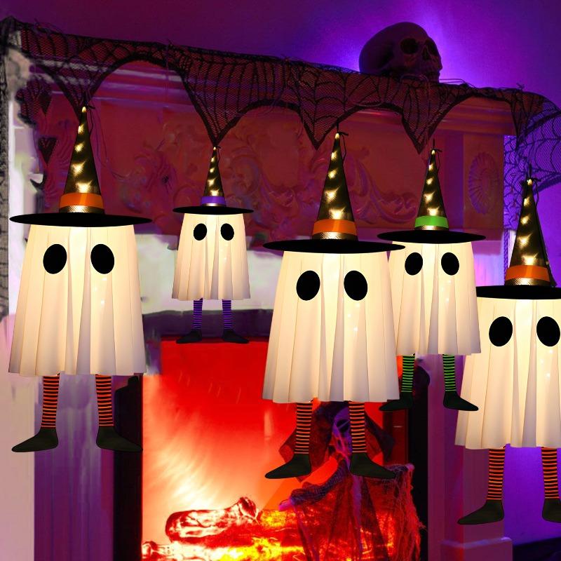 Halloween Hanging Witch Lamp Wizard Hat Night Light Ghost Festival Decor Scary Outdoor Indoor Horror Halloween Party Decoration
