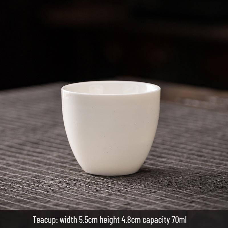 Mutton Fat White Porcelain Kung Fu Tea Cup: Ceramic Tasting Cup for Tea or Wine