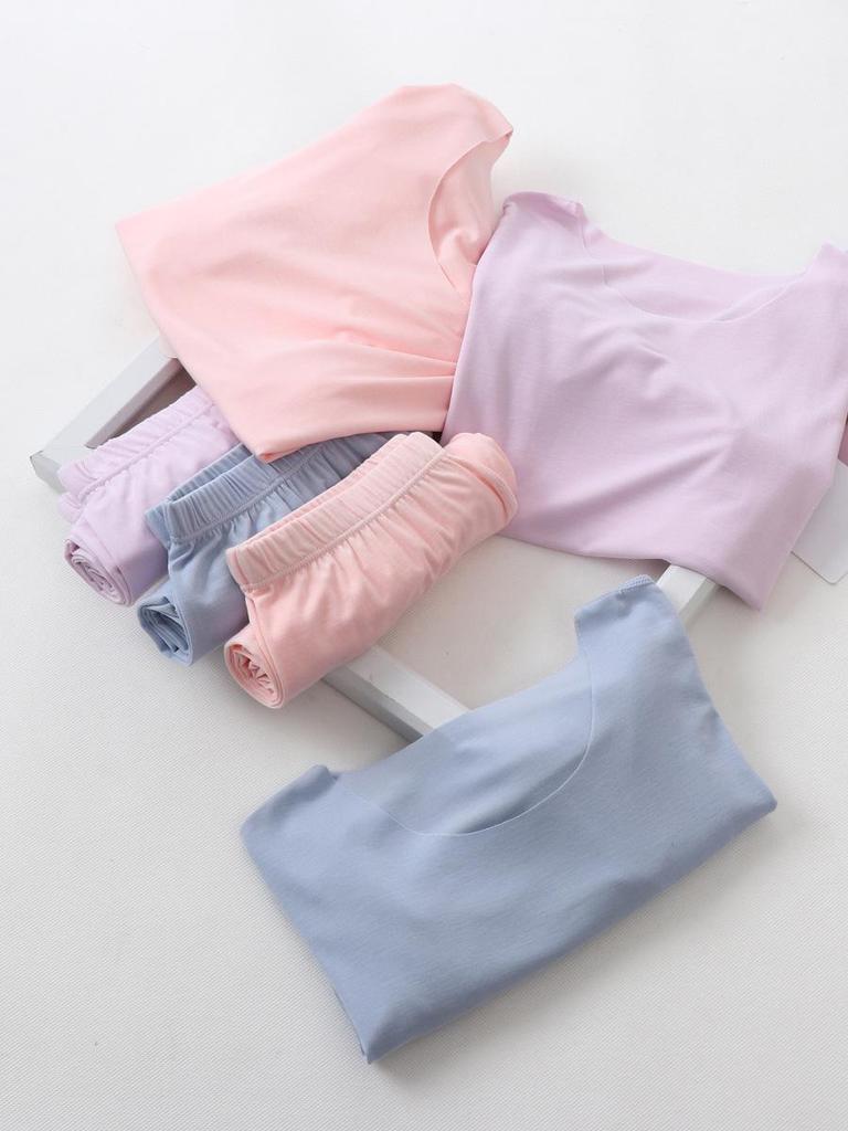 Kids' Summer Modal Pajama Set - Short Sleeve for Boys & Girls, Breathable Air Conditioning Wear.