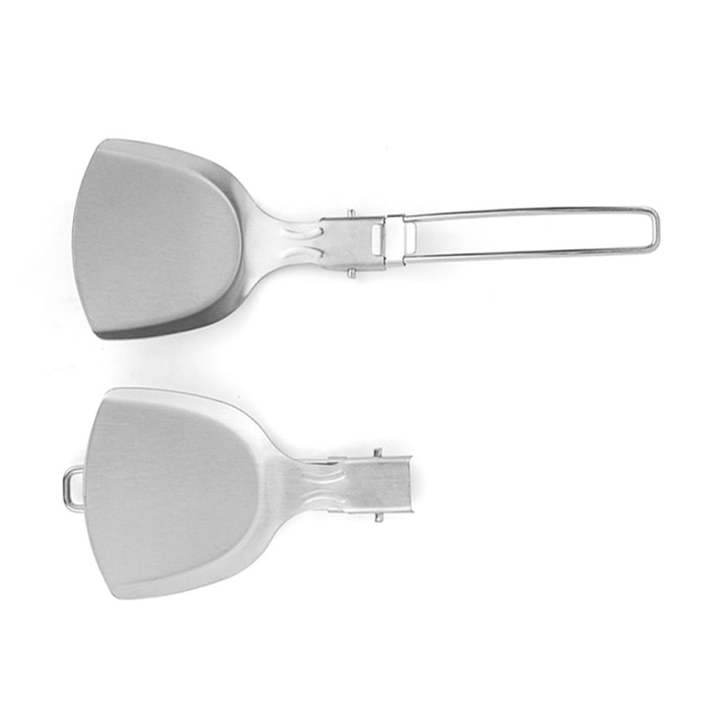 Folding Spatula Outdoor Camping Food Turner Spatula Portable Stainless Steel Spatula for Picnic Barbecue Travel