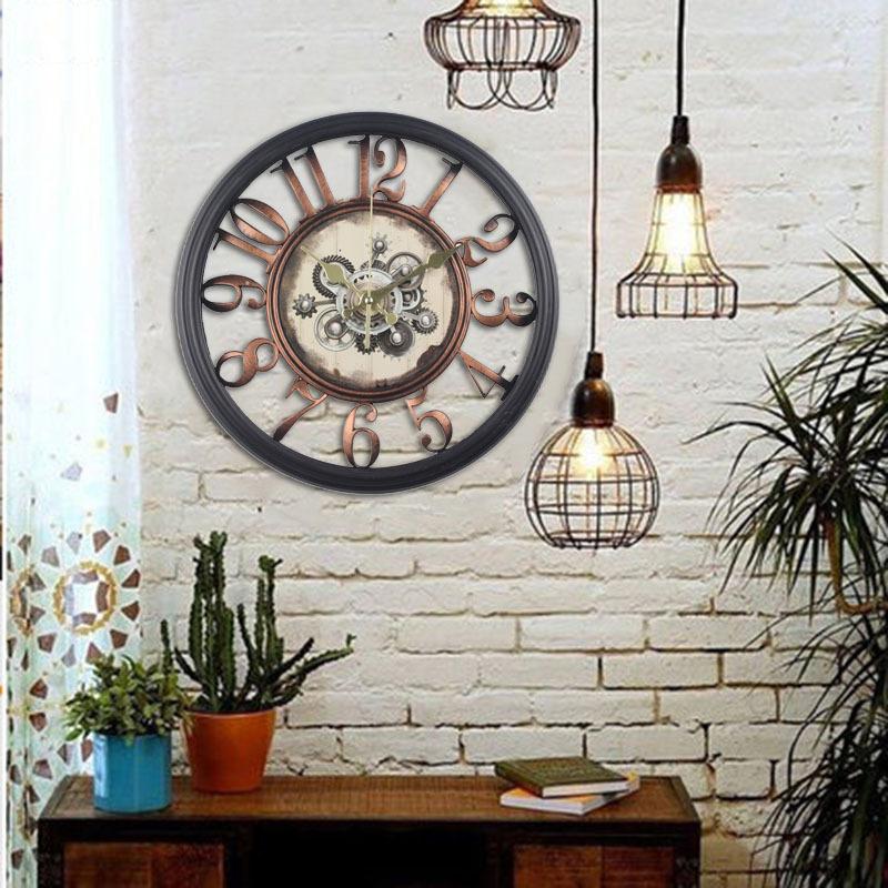 Retro Wall Clock Living Room Light Luxury Wall Clock Modern Simple Fashion Decorative Clock Home Wall Clock