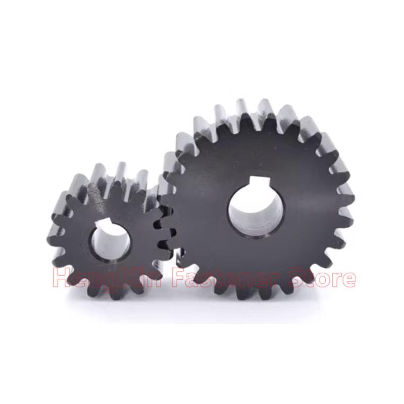 1PCS 45# Steel Spur Gear 2M 2 Module 12/13/14/15/16/17/18/19/20/21/22/23/24/25/26/27/28 Teeth Flat Cylindrical Gear Bore 10-30mm