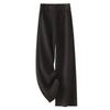 Oatmeal Acetate Wool Flannel Wide-Leg Pants - Women's 2024 Soft Cashmere Straight-Leg, Perfect for Autumn & Winter