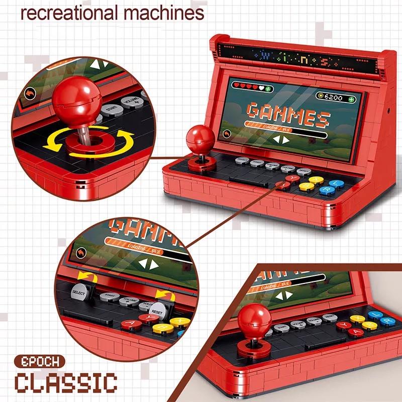 666pcs Simulation Retro Desktop Game Machine Model Micro Building Blocks Mini Bricks Assemble Children Toys for Kids