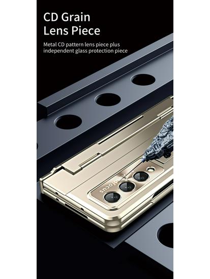 Kompatybilne etui na telefon Samsung Z Fold 7/6/5 z miejscem na rysik, podstawką, płaskim zawiasem i pełną ochroną przed upadkiem