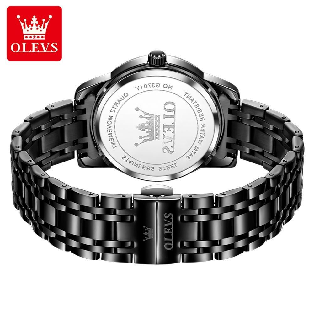 OLEVS Relógio de Pulso Masculino de Quartzo com Mostrador Rotativo 360° Fashion Roda Cubo de Roda Aro Carro Esportivo Aço Inoxidável à Prova d'Água