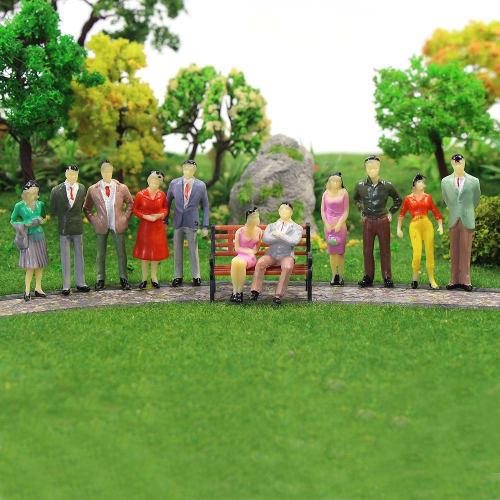 1:50 35mm Painted Human Figures, 50 Pieces, for Scenery Collection, Miniature Garden Decoration, Railway Models, Building Models, Dioramas, Educationa