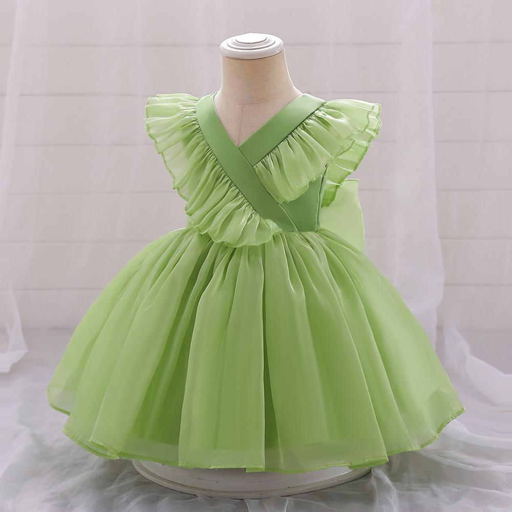Kinder Baby Mädchen Kleidung Pailletten Großen Bogen Baby Mädchen Kleid 1. Geburtstag Party Hochzeit Kleid Für Mädchen Palast Prinzessin Kleider