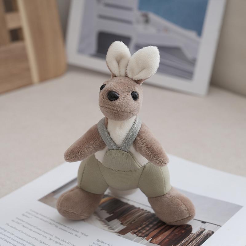 Cute Kangaroo Plush Key Ring Australian Animal Kangaroo Keychain For Girls Gifts Creative School Bag Charm Pendant