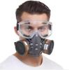 Ochranný respirátor s dvojitým uhlíkovým filtrem pro lakování pesticidy v průmyslu, bezpečnostní plynová maska ​​s brýlemi proti zamlžování