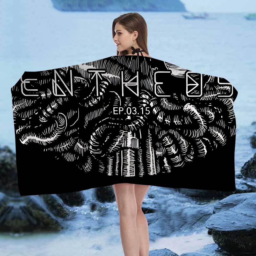 Metal Band E-Entheos Bath Towel Microfiber Soft Water Absorbing Breathable For Girl Kids Decorative Cartoon Beach Towel