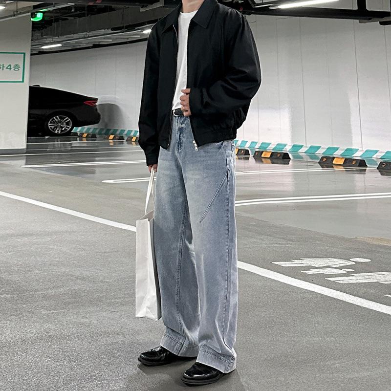 Kurzjacke für Herren im Herbst Neuer Stil Locker Revers Oberteil Koreanischer Stil Trendig Schlichte Executive-Jacke