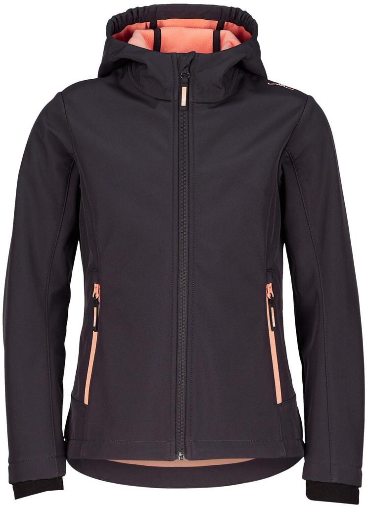 CMP Girl Softshell Fix Hood Jacket (3A29385N) Girls Jacket Fix Hood (3a29385n-10ut) Anthracite-salmon