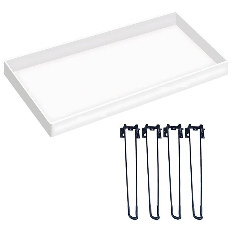 

Набор силиконовых форм для изготовления квадратного стола из эпоксидной смолы, большой многоразовый дизайн и включает 4 металлические ножки для стола 1