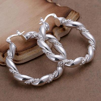 Women's Classic Vintage Waved Twisted Dangle Punk Hoop Earrings