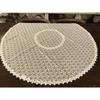Vivienne Round Cotton Tulle Series Lace Embroidered Table Runner Table Center WK1401N1 (Vivienne) [90cm Tablecloth, Ivory]