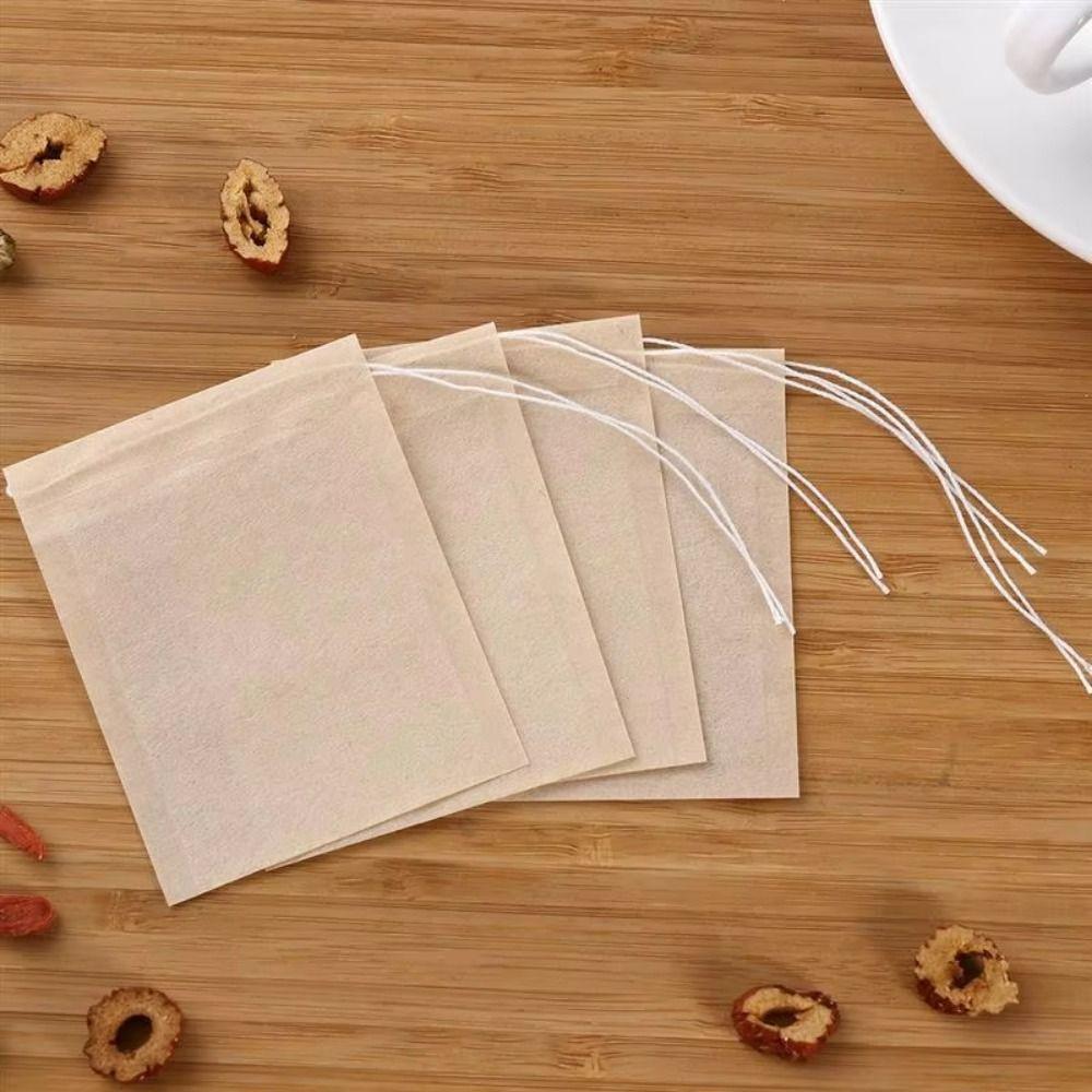 100 Pieces/set Natural Drawstring Teabags Multi Functional Disposable Tea Bags Coffee Foot Bath