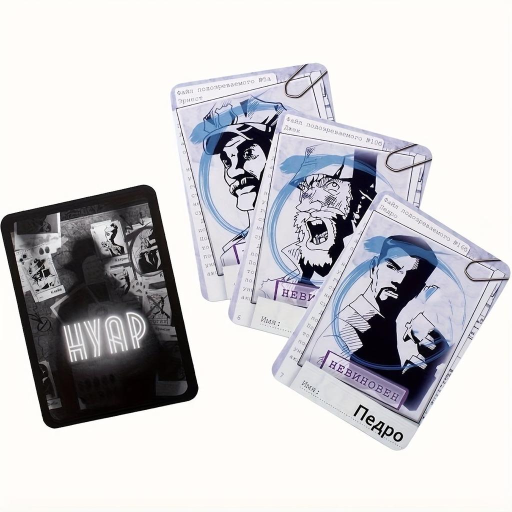 Detective Deduction Board Game Noir Russian Edition Card Game Party Game for 2-9 Players Teens & Adults
