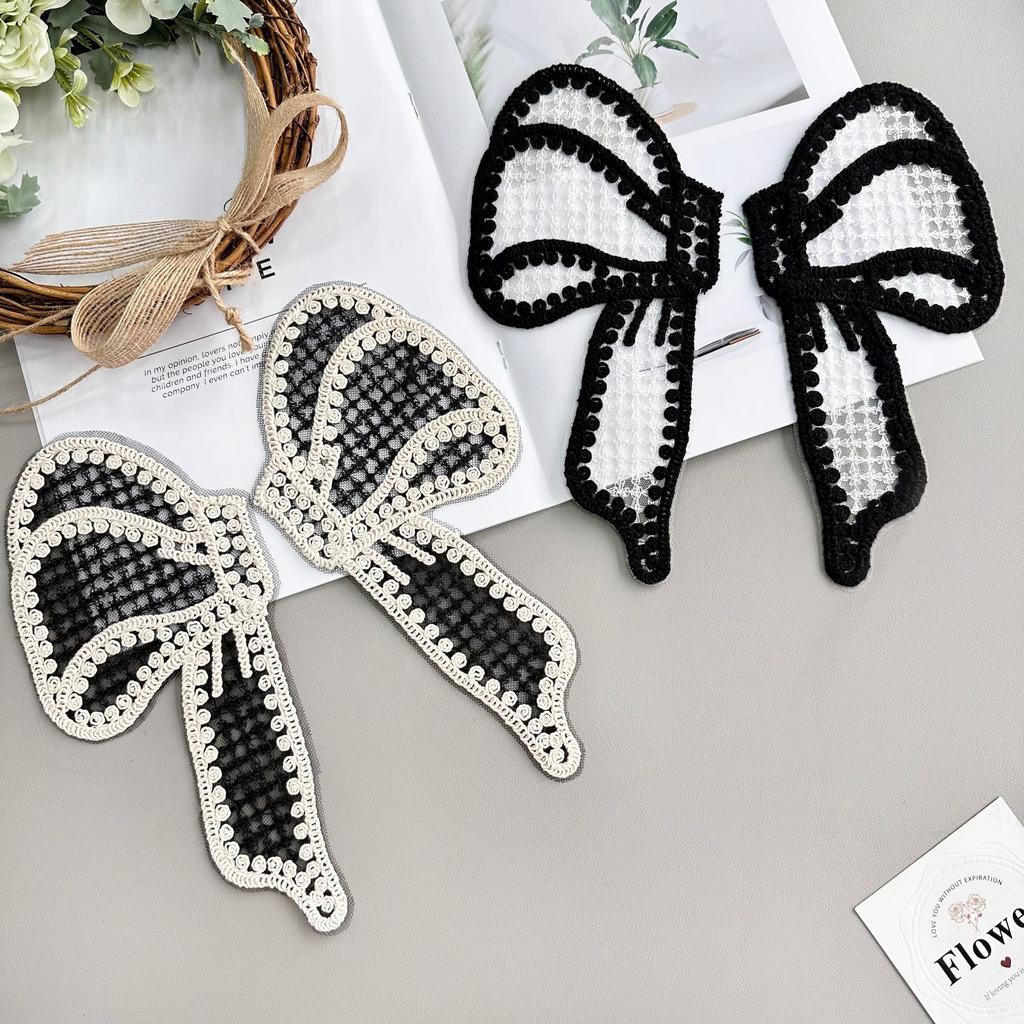 Big Bow Diy Clothing Handmade Accessories Neckline Accessories Cardigan Lace Decorative Patch Cloth Sticker