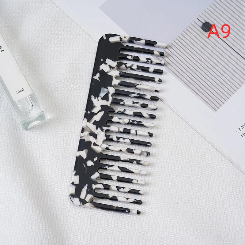 1Pcs Anti-Static Traveling Massage Hair Brush Wide Teeth Acetate Hair Combs Salon Styling Barber Colorful Hairdressing Comb